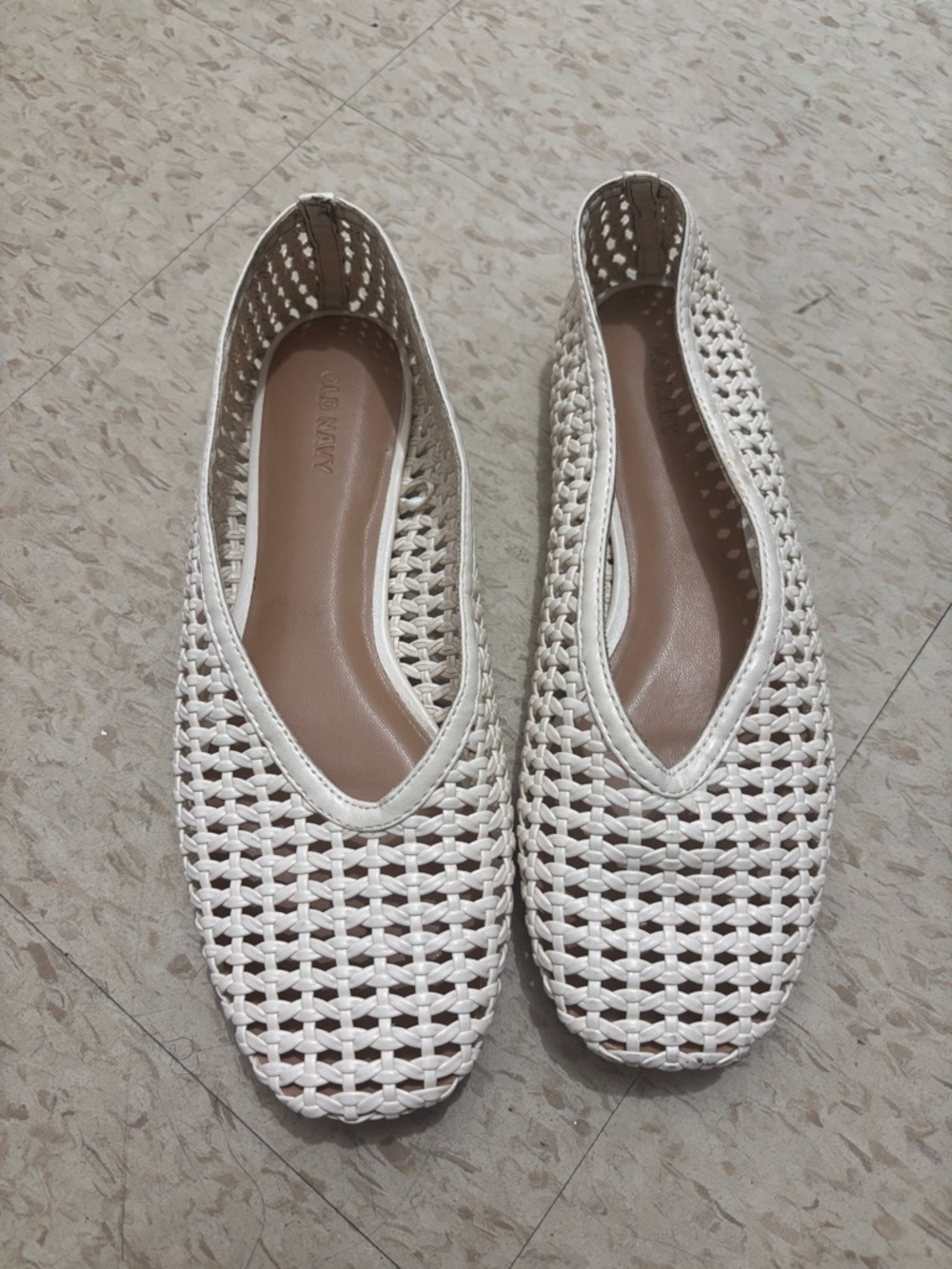 White Woven Ballet Flats - Old Navy